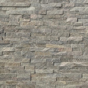 Take Home Tile Sample - Sage Green Ledger Panel 6 in. x 6 in. Natural Quartzite Wall Tile