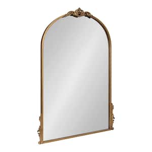 Myrcelle 32.50 in. H x 24.50 in. W Arch Metal Framed Gold Mirror