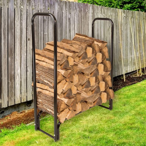  AMAGABELI GARDEN & HOME 8ft Outdoor Firewood Rack