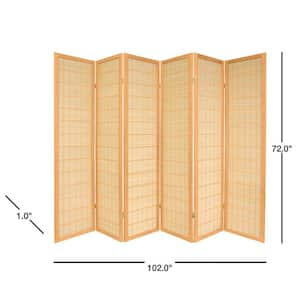 6 ft. Natural 6-Panel Room Divider