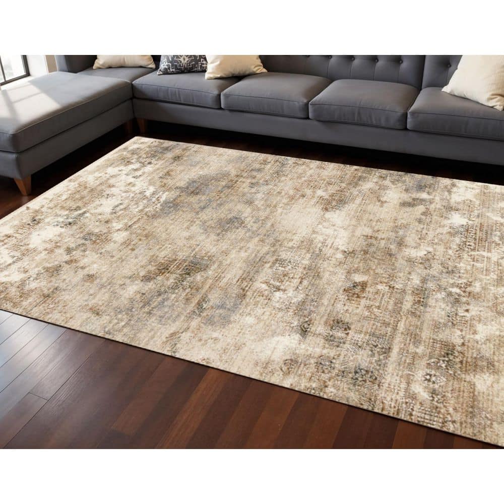 8' X 10' Cream Gray And Tan Abstract Area Rug price history on PriceWatchPro