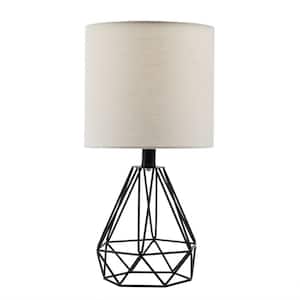 18 in. Black Table Lamp with Hollowed Out Base