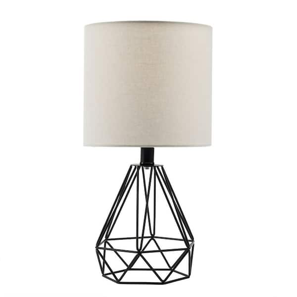 Merra 18 in. Black Table Lamp with Hollowed Out Base