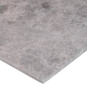 Tundra Gray 18 in. x 18 in. Polished Floor and Wall Marble Tile (9 sq. ft./Case)
