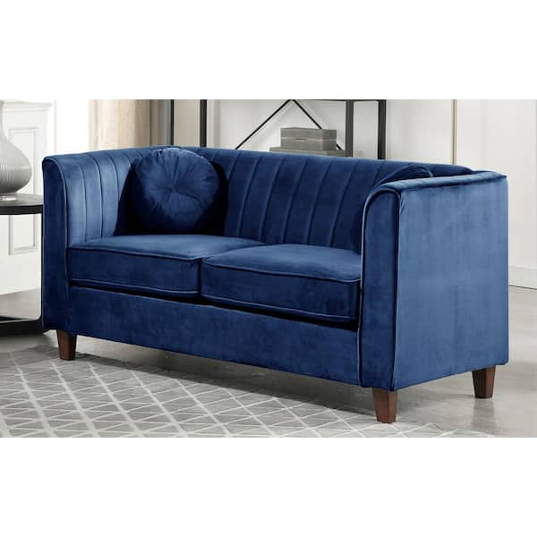 Blue 2024 velvet loveseat