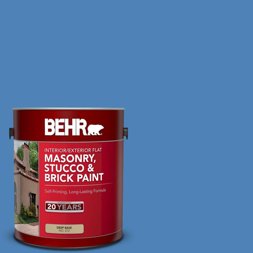1 gal. #PPU15-6 Neon Blue Flat Interior/Exterior Masonry, Stucco and Brick 
