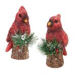 LED Cardinals with Timer Garden Statue (2-Pack)