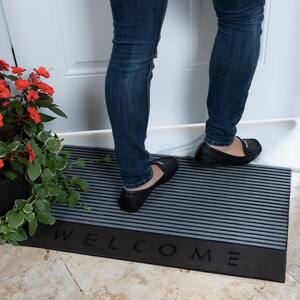 Easy clean, Waterproof Non-Slip Indoor/Outdoor Rubber Doormat, 18 in. x 30 in., Gray