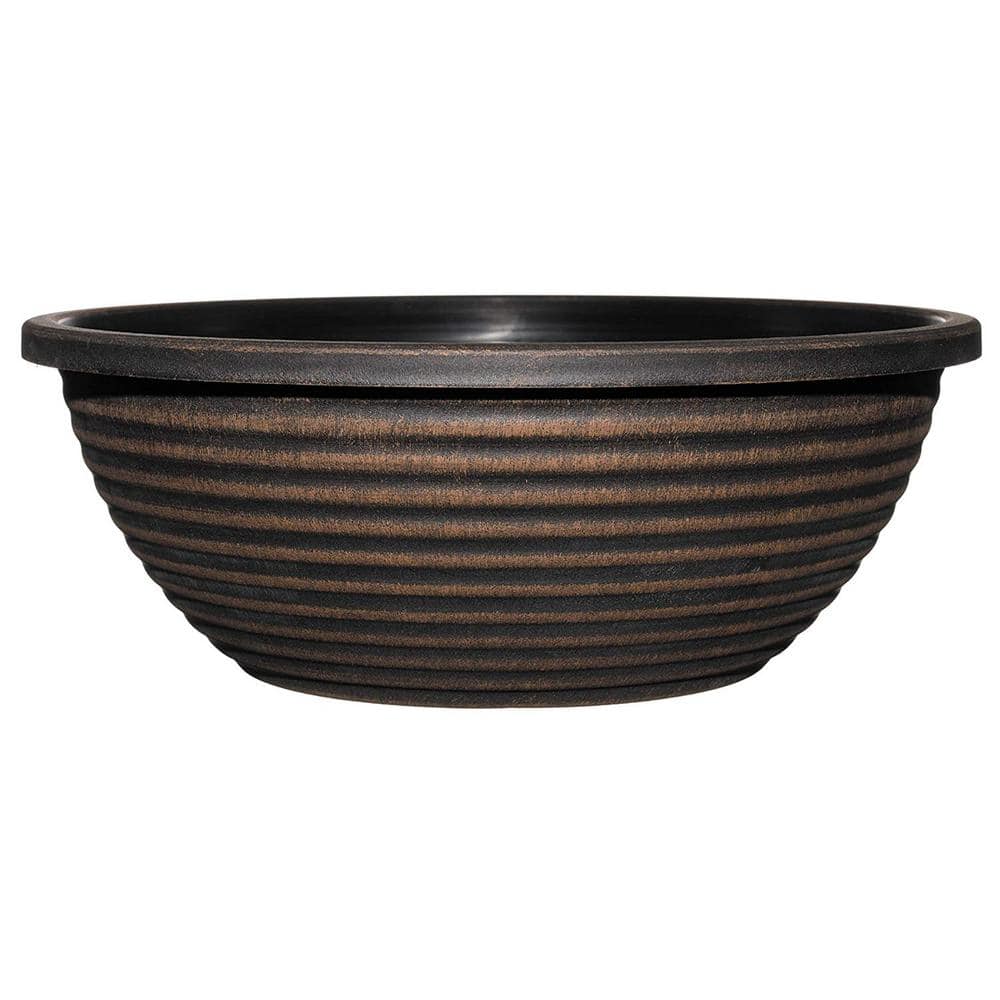 CHG CLASSIC HOME & GARDEN 17 in. Antique Copper Santa Fe Bowl Resin Planter