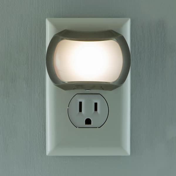 1W Light Sensing Night Light, Brushed Nickel