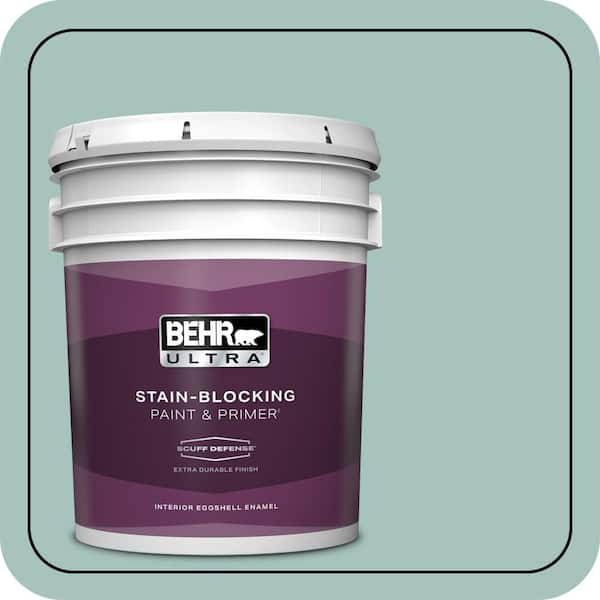 BEHR ULTRA 5 gal. #T17-08 Polished Aqua Extra Durable Eggshell Enamel Interior Paint & Primer