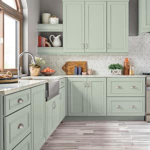 1 qt. #S400-2 Comforting Green Semi-Gloss Enamel Interior/Exterior Cabinet, Door & Trim Paint