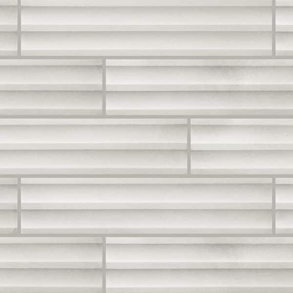 Indoterra White Desert 2 in. x 9 in. Matte Porcelain Fluted Concrete Look Wall Tile (543.4 sq. ft./Pallet)