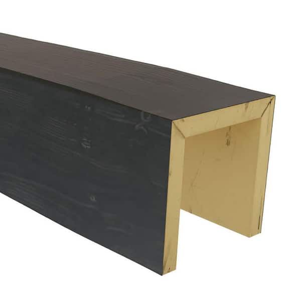 Ekena Millwork SAMPLE - 6 in. x 6 in. x 12 in. 3 Sided (U-Beam) Sandstone Aged Ash Endurathane Faux Wood Ceiling Beam Premium