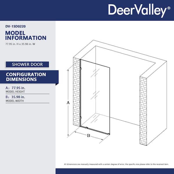 36 in. W x 78 in. H Frameless Fixed Single Panel Shower Door in Matte Black with 3/8 in. (10mm) Clear Glass