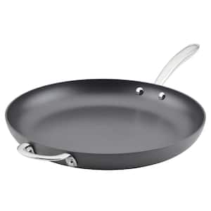 Professional 14 Inch Hard Anodized Aluminum Nonstick Frying Pan in Gray