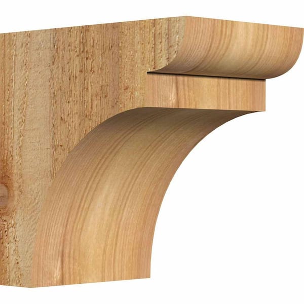 Ekena Millwork 4 in. x 6 in. x 6 in. Western Red Cedar Yorktown Rough Sawn Corbel