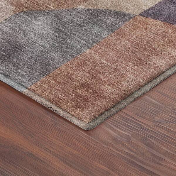 Mayfield Premium Machine Washable Abstract AMF2376 Plum 2 ft. x 7 ft. Runner Rug