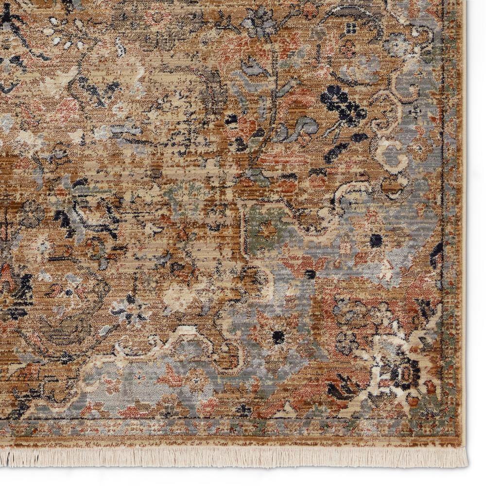 Amena Gold and Gray Medallion Synthetic 8' x 10' Area Rug