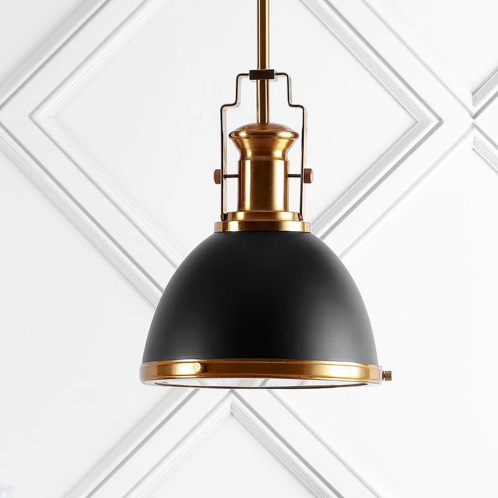 Homer 10" Black and Brass Gold Vintage LED Pendant Light
