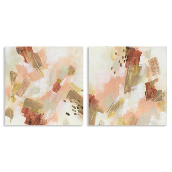 Stupell Industries Energetic Beige Palette by June Erica Vess 2 Pieces Unframed Abstract Graphic Art Print 24 in. x 24 in.