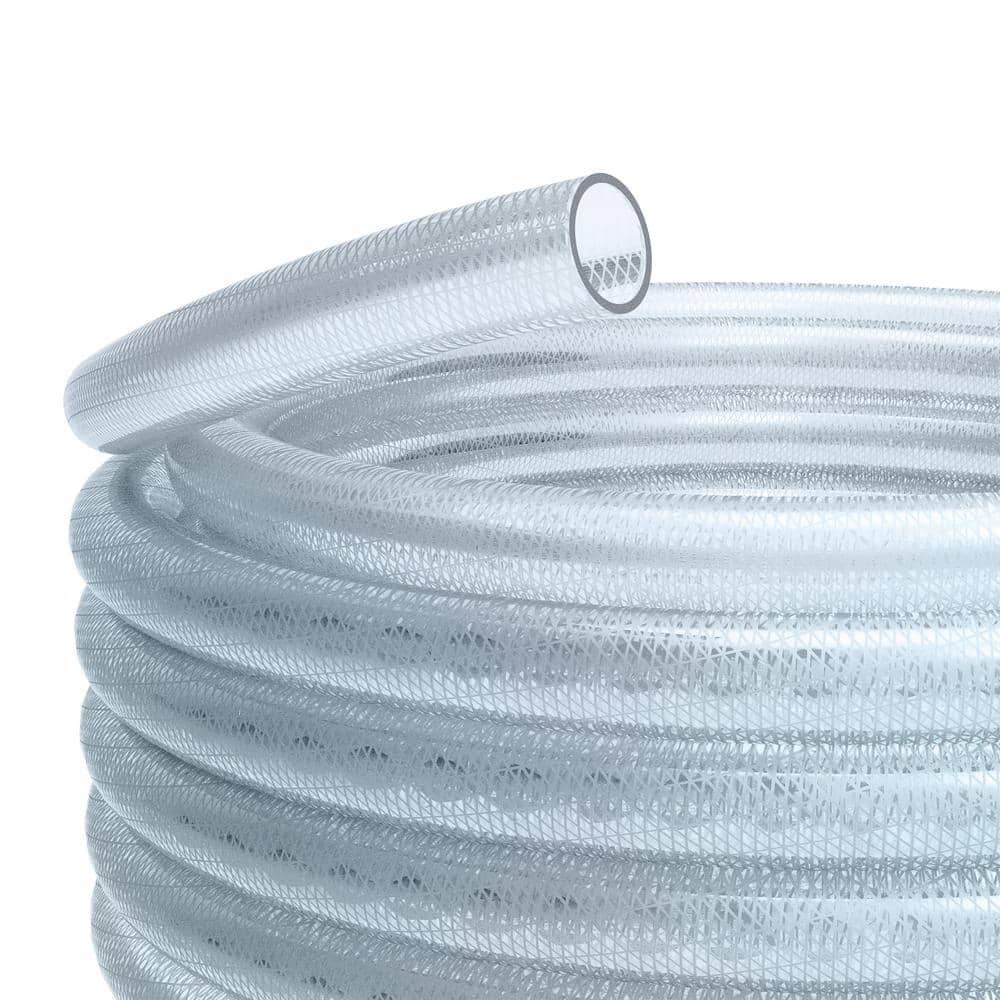1/4" Clear Braided PVC Tubing Coil for Indoor/Outdoor Use