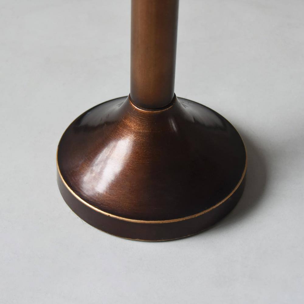Modern 10.3 in, Light Espresso Small Pedestal Wood End Table - thumbnail 6