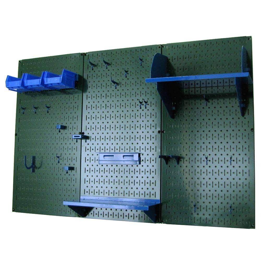 32 in. x 48 in. Metal Pegboard Standard Tool Storage Kit with Green Pegboard and Blue Peg Accessories price history on PriceWatchPro