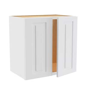 Grayson Pacific White Painted Plywood Shaker Assembled Wall Kitchen Cabinet Soft Close 24 W in. 24 D in. 15 in. H