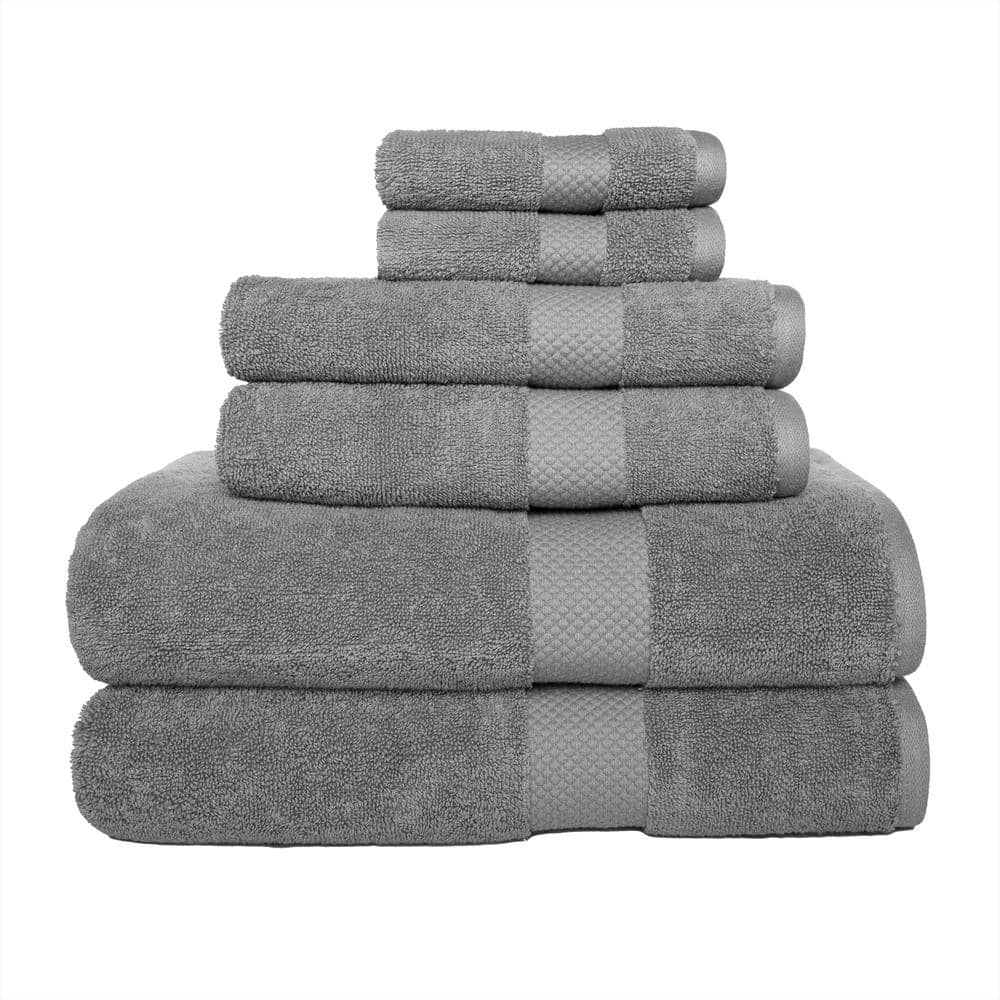 Belmond 6-Piece Grey 650 GSM Cotton Bath Towel Set 6671T7K248 - The ...