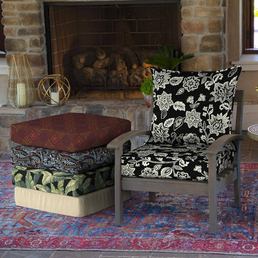 Ashland Jacobean Black Outdoor Deep Seat Cushion Set