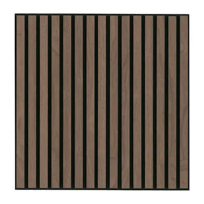 Harmony Sable 24 in. x 24 in. Brown Wood Slat Decorative Acoustic Sound Absorbing Panels (4-Pack/15.5 sq. ft.)