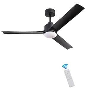 BreezeVista 52 in. Indoor Black Ceiling Fan with LED Light Bulbs with Remote Control
