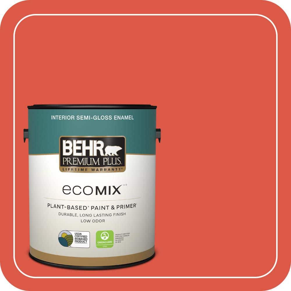 1 gal. #T12-7 Red Wire Semi-Gloss Enamel EcoMix Plant-Based Interior Paint & Primer price history on PriceWatchPro