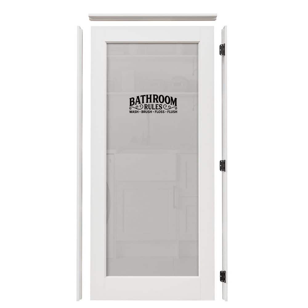 36 in. x 80 in. 1-Lite Frosted Glass Left White Solid Core Glass Single Prehung Interior Door+ Quick Assemble Jamb price history on PriceWatchPro