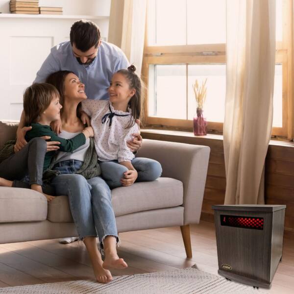 Original SUNHEAT USA1500 5-Year Warranty Infrared Heater, Oak USA1500-M Oak  - The Home Depot