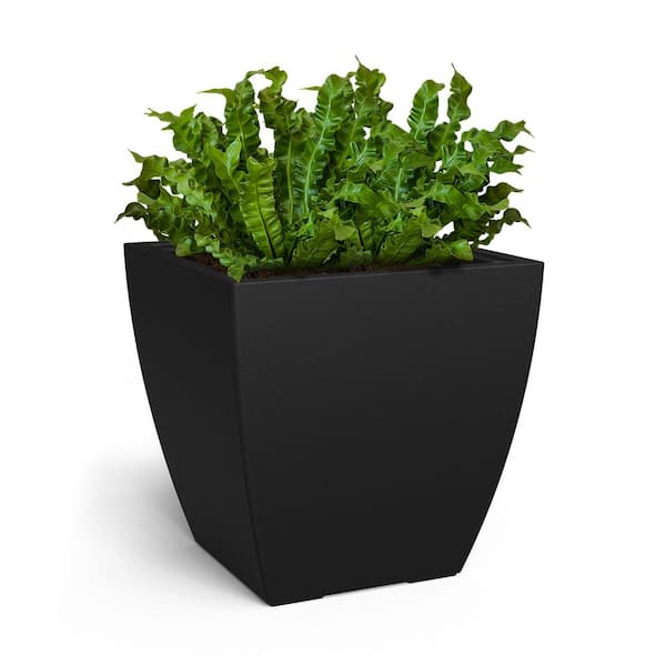 Kobi 24 in. x 24 in. Black Polyethylene Self-Watering Planter