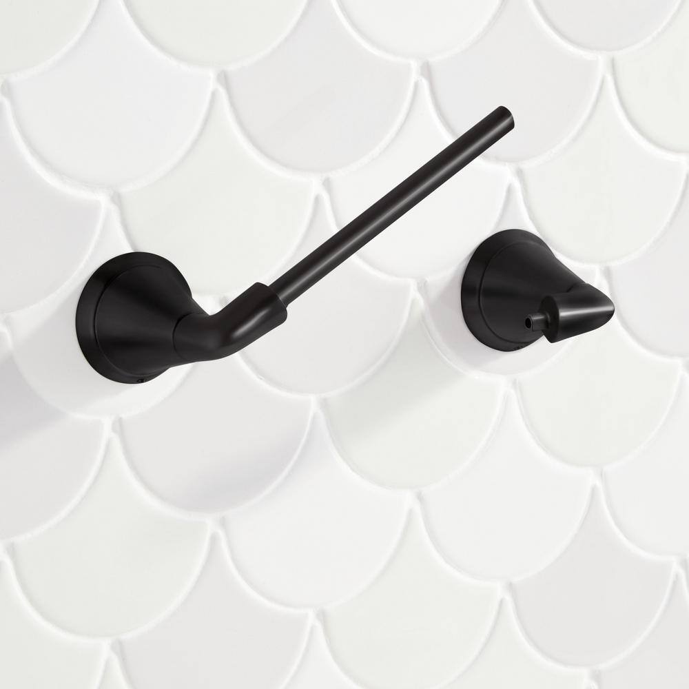 Matte Black Zinc Wall Mounted Pivoting Toilet Paper Holder