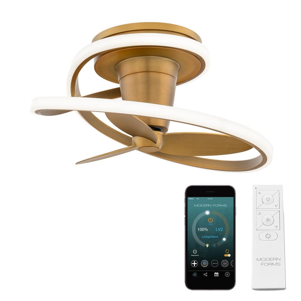 Veloce 28 in. Smart Indoor Flush Mount Aged Brass Ceiling Fandelier Plus Selectable CCT Integrated LED Plus Remote price history on PriceWatchPro