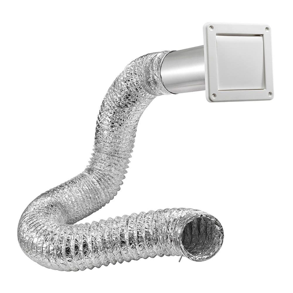 Lambro 4 in. Bath Fan Exhaust Through-the-Wall Vent Kit with Single ...