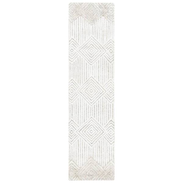 SAFAVIEH Metro Beige/Ivory 2 ft. x 9 ft. Diamond Striped Runner Rug