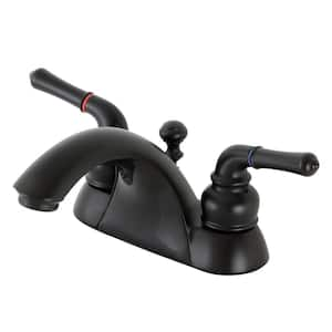 Naples 4 in. Centerset Double Handle Bathroom Faucet in Matte Black