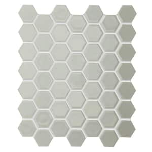 Restore Ash Gray 10 in. x 12 in. Glazed Ceramic Hexagon Mosaic Tile (9.72 sq. ft./Case)