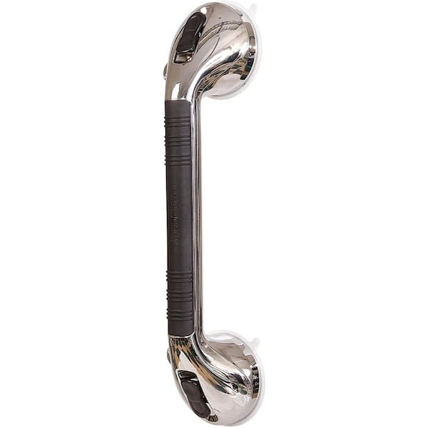 HealthSmart Suction Cup 16 in. Grab Bar with BactiX in Chrome