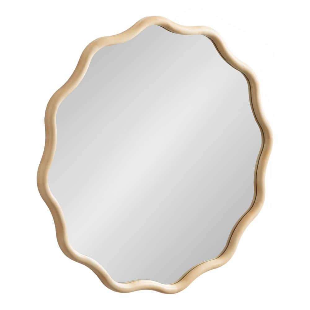 Kate & Laurel All Things Decor 30"x30" Talma Scalloped Wall Mirror Natural