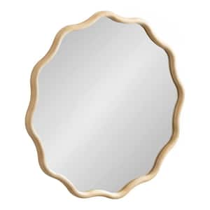 Talma 30.00 in. W x 30.00 in. H Natural Scalloped Modern Framed Decorative Wall Mirror