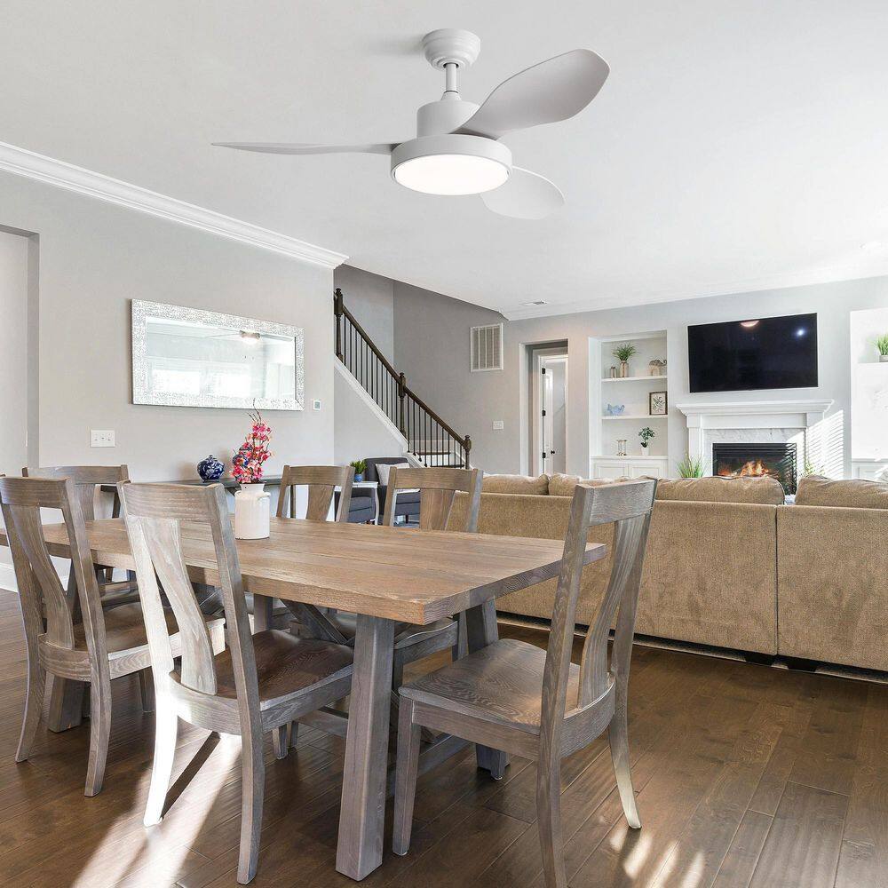 47 in. Indoor White Ceiling Fan with Integrated LED and Remote Control price history on PriceWatchPro