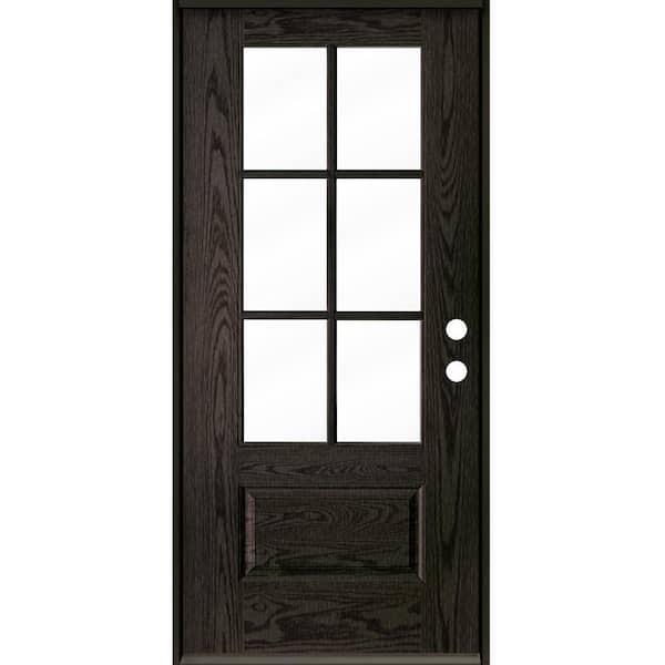 Krosswood Doors UINTAH Farmhouse 36 In. X 80 In. 6-Lite Left-Hand ...