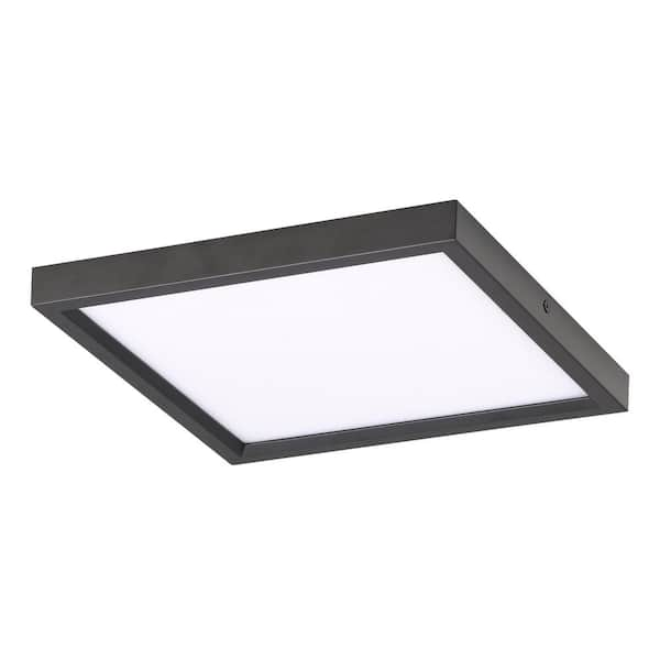 Minka Lavery Vantage 11 in. square 1-Light Black LED Flush Mount with Acrylic Diffuser