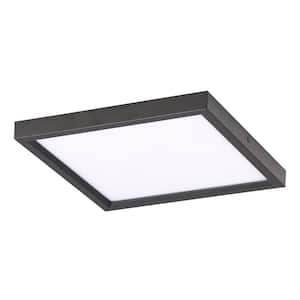 Vantage 7.5 in. square 1-Light Black LED Flush Mount with Acrylic Diffuser
